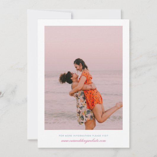 洗練されたピンクのフローラガーデンティーパーティー結婚ズ 招待状 (裏面)