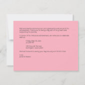 洗練されたピンクの卒業写真のお知らせ ノートカード (裏面)