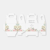 洗練されたピンクの花模様の堅信式パーティー オーダーメイド フェイバーボックス (折り畳みなし)