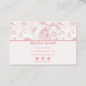 洗練されたピンクフローラ | モダンプロフェッショナル 名刺 (裏面)