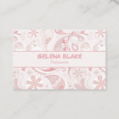 洗練されたピンクフローラ | モダンプロフェッショナル 名刺 (正面)