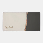 洗練されたフェイクゴールドフォイルブラック&タンパーソナル デスクマット (正面)