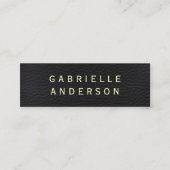 洗練されたフェイクブラックレザーはっきりした文字 スキニー名刺 (正面)