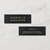 洗練されたフェイクブラックレザーはっきりした文字 スキニー名刺 (正面/裏面)