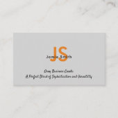 洗練されたフォトイニシャルグレーと黒パーソナル 名刺 (正面)