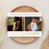 洗練されたフォトゴルフフォイル誕生のお知らせ 箔招待状