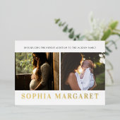 洗練されたフォトゴルフフォイル誕生のお知らせ 箔招待状 (立ち正面)