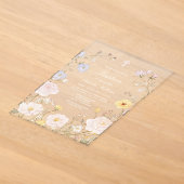 洗練されたフラワー枠の洗礼アクリル招待状 アクリル招待状 (レイダウン)