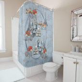 洗練されたフランスのブルーに住む国を受け入れ淡い色のる シャワーカーテン (インサイチュ)