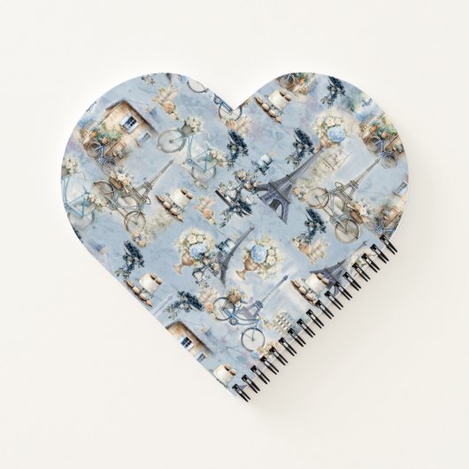 洗練されたフランスのブルーに住む国を受け入れ淡い色のる ノートブック (裏面)