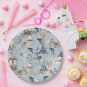 洗練されたフランスのブルーに住む国を受け入れ淡い色のる ペーパープレート (パーティー)