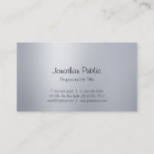洗練されたフリーハンドスクリプトモダンシルバークリーン 名刺 (裏面)