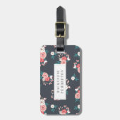 洗練されたフローラパーソナライズされたラゲージタグ ラゲッジタグ (正面縦)