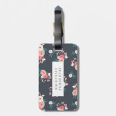 洗練されたフローラパーソナライズされたラゲージタグ ラゲッジタグ (裏面縦)