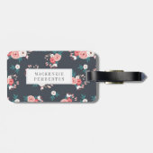 洗練されたフローラパーソナライズされたラゲージタグ ラゲッジタグ (裏面横)