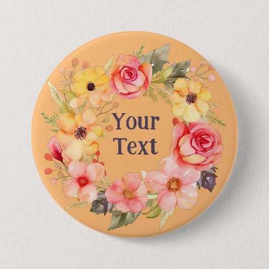 洗練されたフローラリースラペルブルック 缶バッジ (正面)