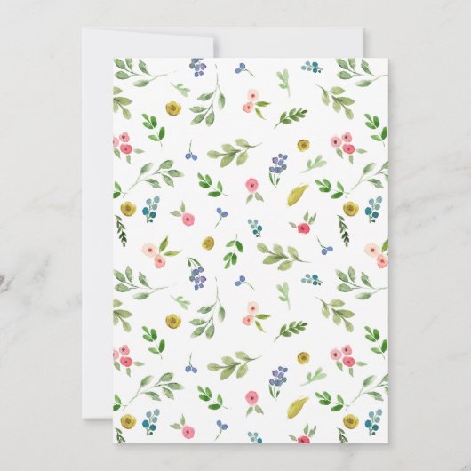 洗練されたフローラ結婚のカップルのシャワー 招待状 (裏面)