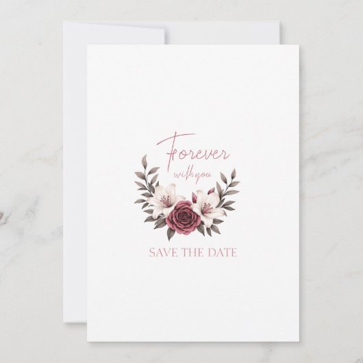 洗練されたフローラ結婚マイクロのスイート開発 招待状 (裏面)