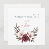 洗練されたフローラ結婚マイクロズスイート サンキューカード (正面/裏面)