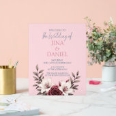 洗練されたフローラ結婚マイクロズスイート（ピンク） アクリルサイン (ウェディング)