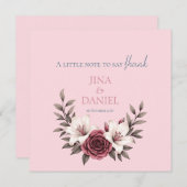 洗練されたフローラ結婚マイクロズスイート（ピンク） サンキューカード (正面/裏面)