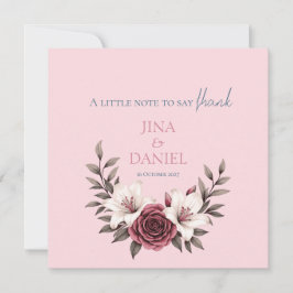 洗練されたフローラ結婚マイクロズスイート(ピンク) サンキューカード