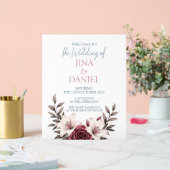 洗練されたフローラ結婚マイクロズスイート（白） アクリルサイン (ウェディング)