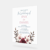 洗練されたフローラ結婚マイクロズスイート（白） アクリルサイン (傾斜)