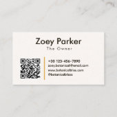 洗練されたフローラ自然イエローツリーミニマリスト 名刺 (裏面)