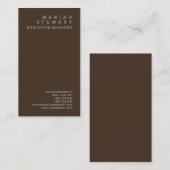 洗練されたブラウンエレガントミニマルモダンリスト 名刺 (正面/裏面)