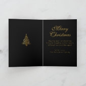 洗練されたブラックと金ゴールドクリスマスカード カード (内部)