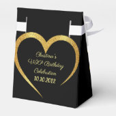 洗練されたブラックと金ゴールドパーティーサンキューファボ フェイバーボックス (裏面サイド)