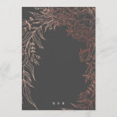 洗練されたブラックエレガンスバラ金ゴールドモノグラムリース 招待状 (裏面)