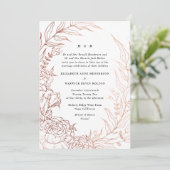 洗練されたブラックエレガンスバラ金ゴールドモノグラムリース 招待状 (スタンド正面)