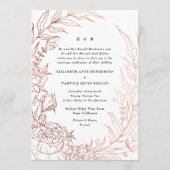 洗練されたブラックエレガンスバラ金ゴールドモノグラムリース 招待状 (正面)