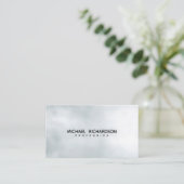 洗練されたブラックオンシルバースティールユニセックス 名刺 (スタンド正面)