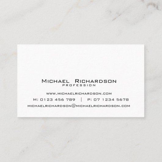 洗練されたブラックオンシルバースティールユニセックス 名刺 (裏面)