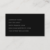 洗練されたブラックキュラシブ文字 名刺 (裏面)