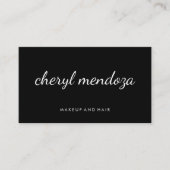 洗練されたブラックキュラシブ文字 名刺 (正面)