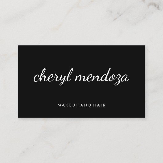 洗練されたブラックキュラシブ文字 名刺 (正面)