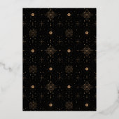 洗練されたブラックゴールドの花火 箔招待状 (裏面)