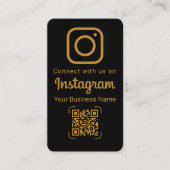 洗練されたブラックゴールドのInstagram「私たちとつながろう」 名刺 (正面)