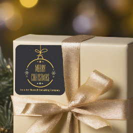 洗練されたブラックゴールド メリークリスマス オリジナル 企業 スクエアシール