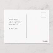 洗練されたブラックハッピーホリデーズフォト ポストカード (裏面)