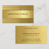 洗練されたブラック金ゴールドプロフェッショナルテンプレート 名刺 (正面/裏面)