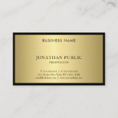 洗練されたブラック金ゴールドモノグラムグラモダンム素晴らし 名刺 (裏面)