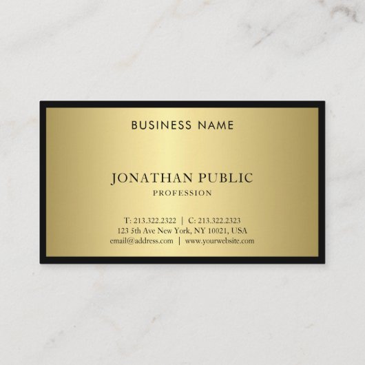 洗練されたブラック金ゴールドモノグラムグラモダンム素晴らし 名刺 (裏面)