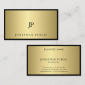 洗練されたブラック金ゴールドモノグラムグラモダンム素晴らし 名刺 (正面/裏面)