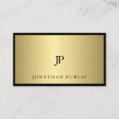 洗練されたブラック金ゴールドモノグラムグラモダンム素晴らし 名刺 (正面)