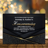 洗練されたブラック金ゴールド引っ越し祝いパーティーパーティー 招待状